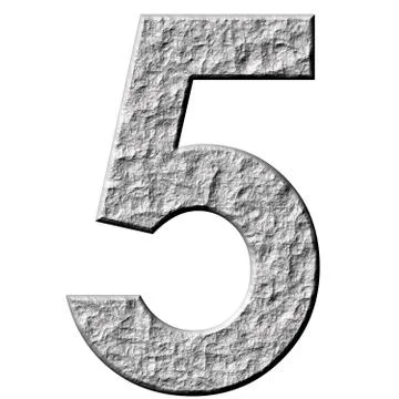 3D Stone Number Five Stock Illustration