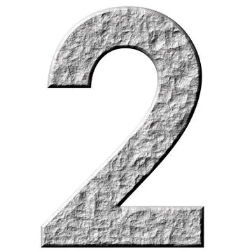 3D Stone Number Two Stock Illustration