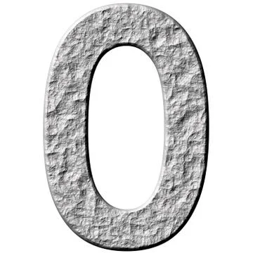 3D Stone Number Zero Stock Illustration