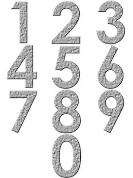 3D Stone Numbers Stock Illustration