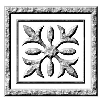 3D Stone Ornament Stock Illustration