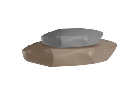 3D stone podium vector, brown and grey rock stack stand for product presentation 스톡 일러스트