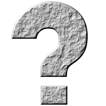 3D Stone Question Mark Stock Illustration