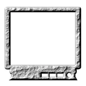 3D Stone Television Stock Illustration