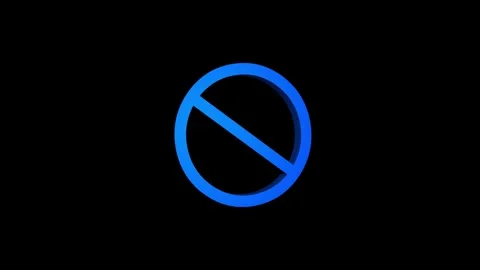 3d stop banned icon animation with black background. Stock Footage 304255013