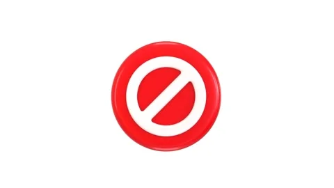 3d stop banned icon animation Stock-Footage 312214029
