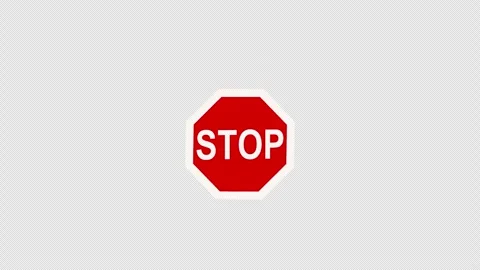 3D stop sign bouncing and spinning animation Stock Footage 336266273