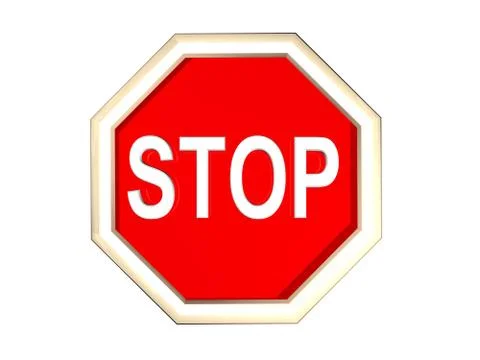 A 3d stop sign Illustrazione stock