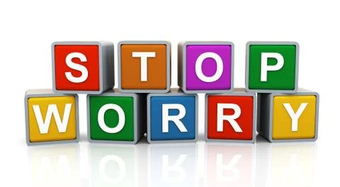 3d stop worry Stock Illustration