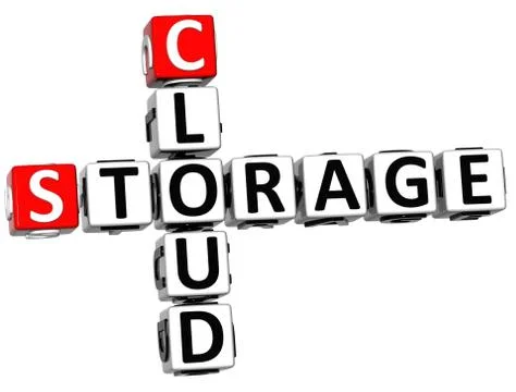 3d storage cloud crossword cube words Stock Illustration