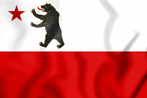 3D Storm Bear Flag, 1846. 3D Illustration. Stock Illustration