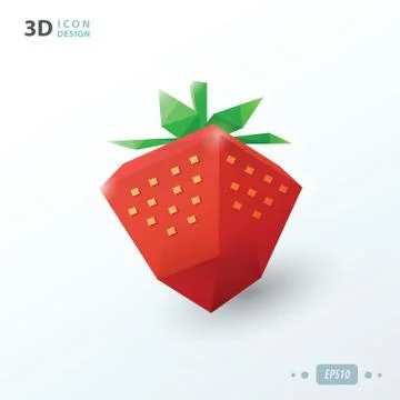 3d strawberry Stock Illustration