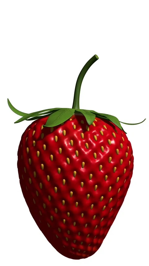 3D strawberry rotating loop, fresh red berry turntable animation on white Stock Footage 337192008