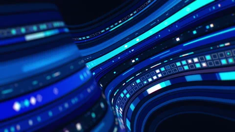 3D Streaming Digital Database of Technology Background Loop Vidéo 141350312