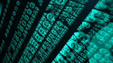 3D Streaming Numbers calculate in Financial Technology digital Overlay Stock Footage 324799199