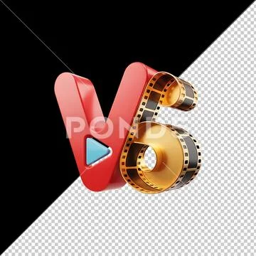 3d streaming vs cinema vs icon with play button and film reel, movie platfor PSD Template