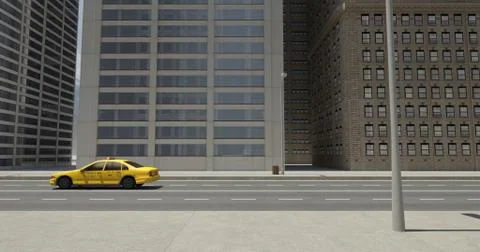 3D Street Flight Render Stock Illustration