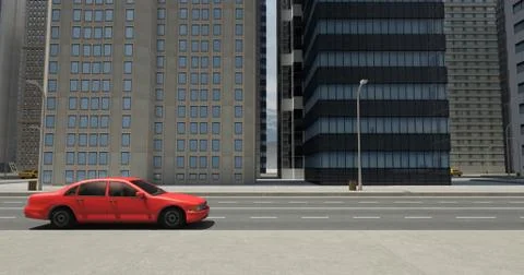 3D Street Flight Render Stock Illustration