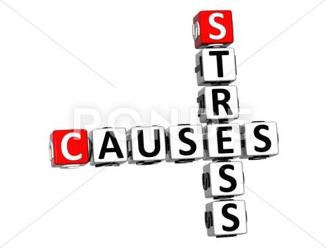 3d stress causes crossword Stock Illustration