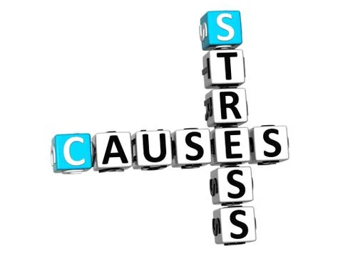 3d stress causes crossword Stock Illustration