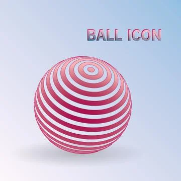 3D Striped ball icon Stock Illustration