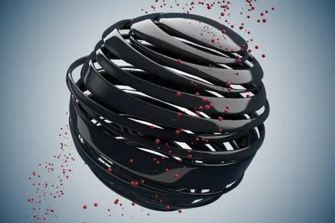 3D striped decorative balls Illustrazione stock