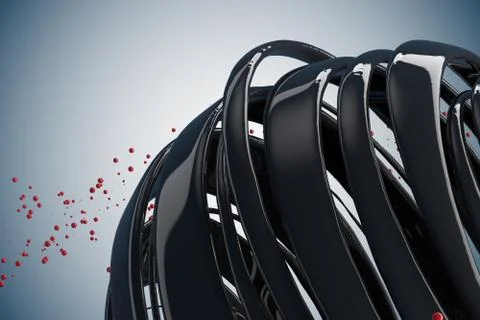 3D striped decorative balls. Illustration