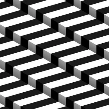 3d Striped Vector Seamless Pattern Stock Illustration