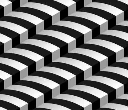 3d Striped Vector Seamless Pattern Stock Illustration