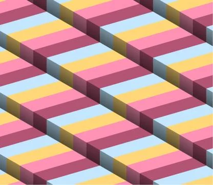 3d Striped Vector Seamless Pattern Stock Illustration