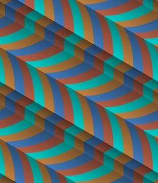 3d Striped Vector Seamless Pattern Stock Illustration