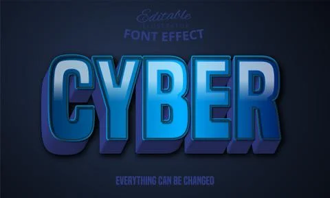 3d strong bold  blue text effect Stock Illustration