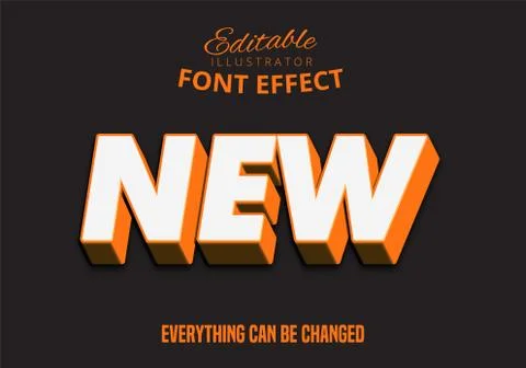 3d strong bold orange text effect Stock Illustration