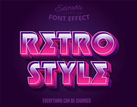 3d strong bold retro style  text effect Stock Illustration
