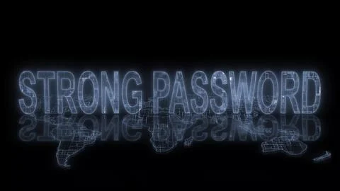 3d strong password text technology earth map Stock Photos
