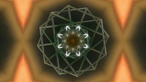 3D Structural Nonagram Fractal Loop - Sacred Geometry VJ 4K60 Stock Footage 333501814