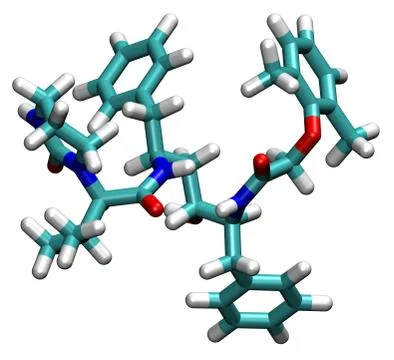 3D structure of antiviral Lopinavir, active against the COVID-19 coronavirus  Illustrazione stock