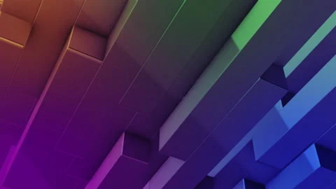 3D structure of floating colorful cubes and rectangular shapes Stock Footage 155458540