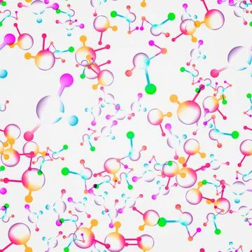 3d structure molecular model seamless pattern vector illustration イラスト素材