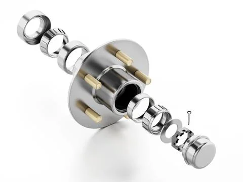 3D structure of a wheel bearing. 3D illustration Stock Illustration