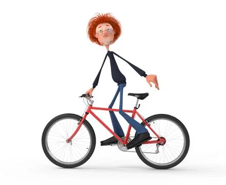 The 3d student by bicycle. Stock Illustration