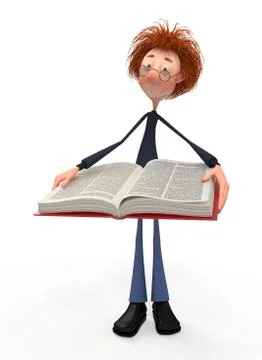 The 3d student with the book. Stock Illustration