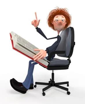 The 3d student with the book. Stock Illustration