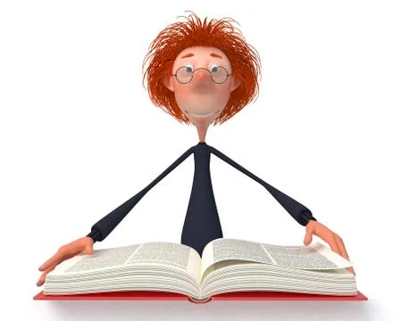 The 3d student with the book. Stock Illustration