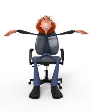 The 3d student in a chair. Stock Illustration