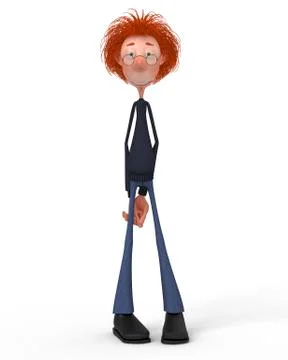 3d student wearing spectacles. Stock Illustration