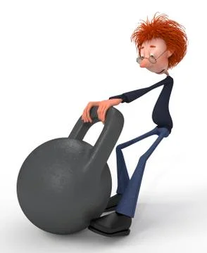 The 3d student with the weight. Stock Illustration