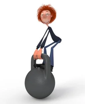 The 3d student with the weight. Stock Illustration