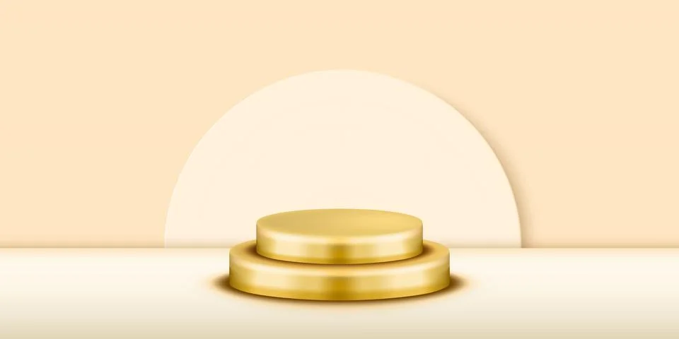 3d Studio With Podium Platform For Presentation Ilustração Stock