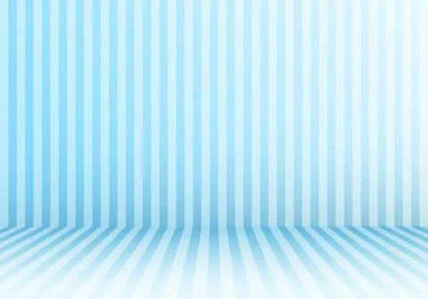 3D studio room abstract vertical lines striped candy blue perspective floor a Stock Illustration